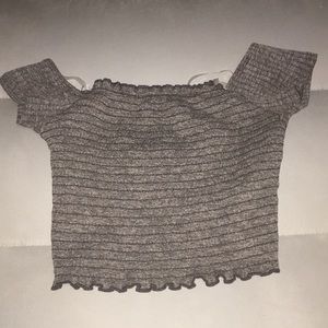 Grey tube top with sleeves